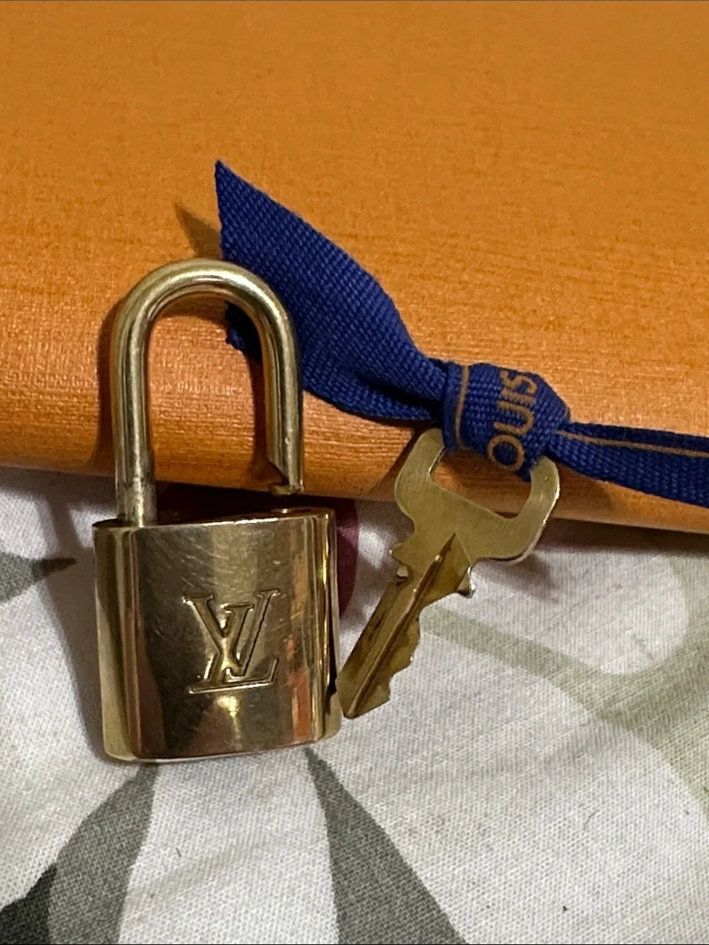 Louis Vuitton Gold Tone Padlock with Key #312**